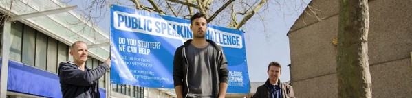 A McGuire student giving a public speech